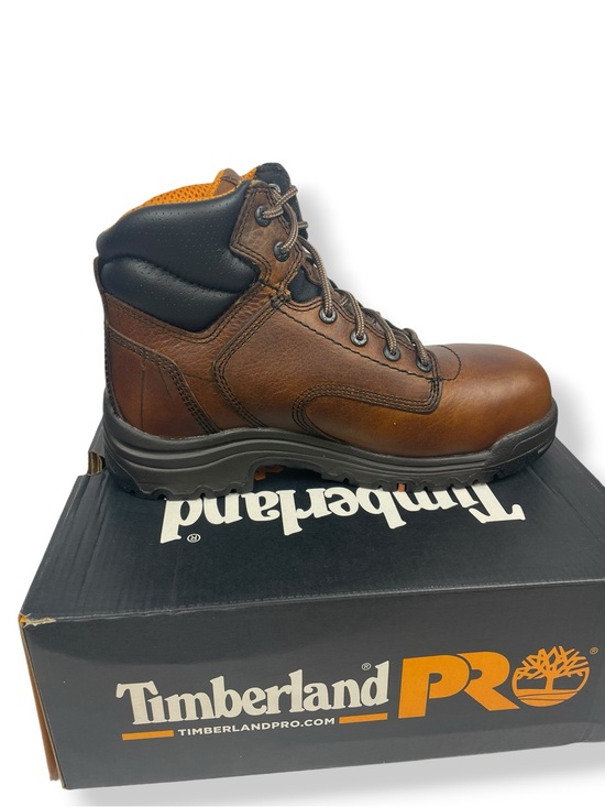 NEW men’s Timberland PRO titan composite toe Brown Leather Lace-Up Work Boots 8